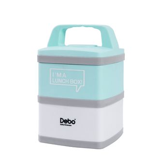Debo  普林双层保温饭盒1.4L密封防漏饭盒带盖手提保温饭盒便当盒DEP-610