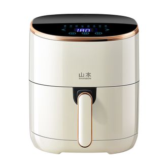 山本/SHANBEN  空气炸锅4.2L大容量液晶智能家用全自动电炸锅象牙白/6958TS