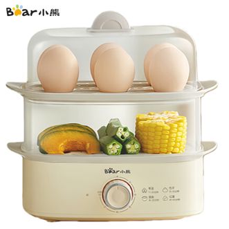 小熊/Bear  蒸蛋器 小型电蒸锅 家用煮蛋器多功能单双层迷你多功能早餐机蒸蛋蒸玉米