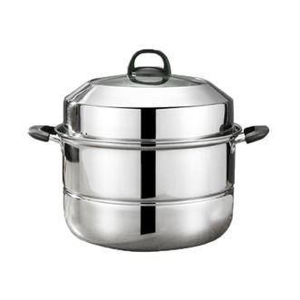 拜格（Bayco）  典雅系列 电木带磁不锈钢双层蒸锅32CM