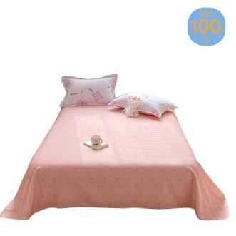 宜恋  纯棉活性印染双人床床单 1.8 米床 柔软亲肤持久耐用 春熙-粉/HTS