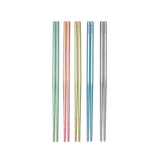 MAXCOOK  纯钛分色筷子 抑菌金属钛筷 5双装 MCWM8229