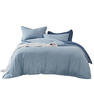 富安娜/Fuanna  床单四件套/爱琴海【203*229cm】床单枕套被罩 单双人床品 磨毛抗菌面料 1.5/1.8