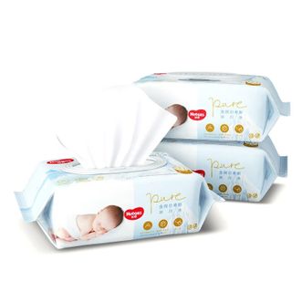 好奇/Huggies  金装婴儿专用纯水湿巾宝宝阿尔卑斯冰川水湿纸巾擦屁屁  80抽*3包