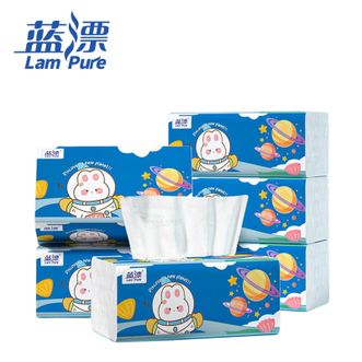 蓝漂  大包抽纸410张*6包  家用抽纸面巾纸家庭五层加厚亲肤可湿水抽纸纸巾  【升级加厚装】