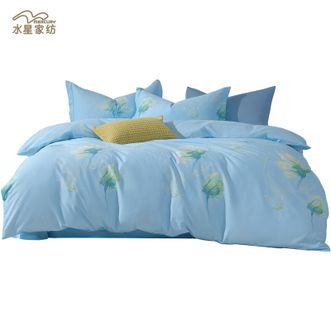水星家纺  新花韵浅梦四件套 清新花卉舒适透气全棉床品件套 200*230cm