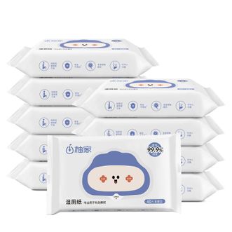 柚家  湿厕纸（柔厚型）40片/包*10包