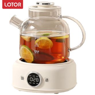 LOTOR  养生壶  1L迷你煮茶壶煮茶器办公室家用养生烧水壶玻璃煮水壶电热水壶多功能一体花茶炖煮壶  D11