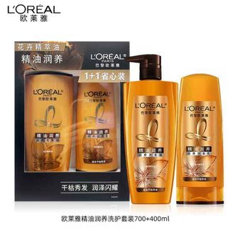 欧莱雅（LOREAL）  精油润养洗发护发两件套 洗发水700ml+润发素400ml（新老包装随机发货）