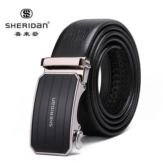 喜来登/SHERIDAN  自动扣 牛皮裤带NL160955S 黑色 合金带扣材质  质感五金 可拆卸卡扣