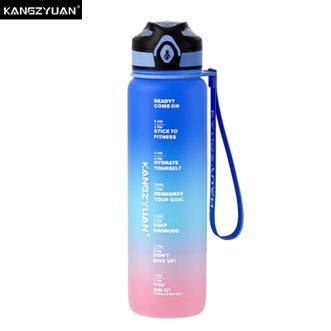 康知缘/KANGZYUAN  渐变系列水杯1000mL 高颜值运动水杯户外健身水壶大容量随手直饮杯 地中海之蓝