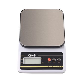 拜杰 不锈钢方盘带背光电池款厨房秤5kg/1g  X6-S