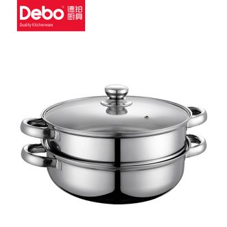 德铂（Debo）路卡斯 汤锅蒸锅多用锅26cm可视锅盖 DEP-33