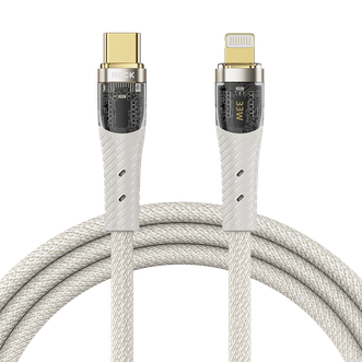 洛克/Rock  苹果充电线数据线快充PD33W Type-Cto Lightning手机iPhone14plus/13promax/12/11平板iPad1.2米白