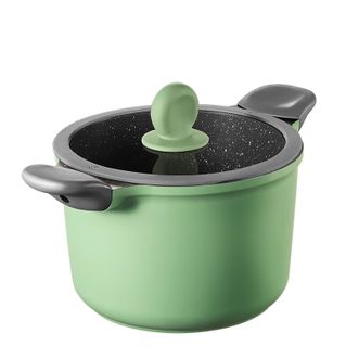 炊大皇（COOKER KING）  竹青石22cm汤锅麦饭石色不粘锅汤锅大容量炖汤锅煲汤锅加厚复合底微压煮锅面锅煤气燃气灶电磁炉通用TG22ZQ