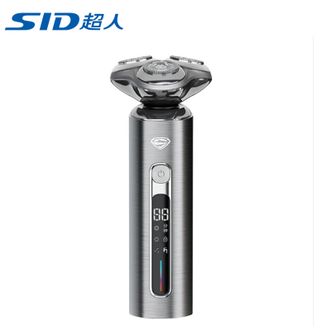 超人/SID  剃须刀智能数显合金一体机身刮胡刀三档调节5D浮动弧面刀网HS390