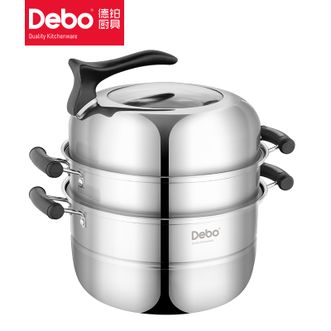 Debo  蒸食双层蒸锅不锈钢汤蒸两用锅燃气电磁炉通用  28cm  DEP-DS02