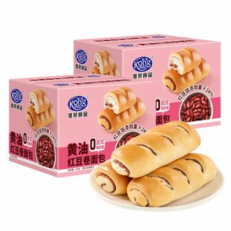 港荣/Kong WENG  红豆手撕面包点心450g*2箱