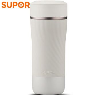 苏泊尔/Supor  男女士办公简约便携真空钛保温泡饮杯 360ml KC36FY10-珍珠白