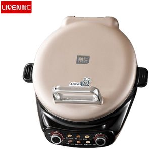 利仁  小钢人电饼铛LR-XGR3397下盘可拆0涂层不锈钢家用双面加热40mm超深电煎锅2000W速热烙饼锅早餐机