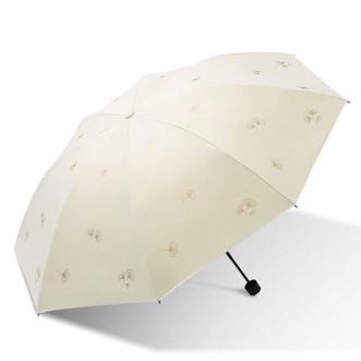 天堂伞  三折晴雨伞  33631E 银杏飞舞  甘酪白  防紫外线晴雨伞太阳伞遮阳伞