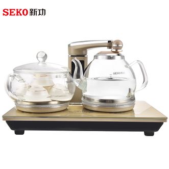 新功/Seko  自动上水烧水壶无线遥控电热水壶茶台一体玻璃电茶炉F100