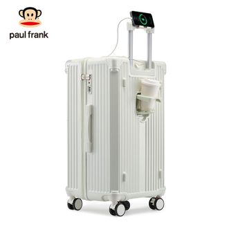 大嘴猴（Paul Frank）  三七分行李箱 开合轻便加厚合金拉杆 内部分区收纳 PF8630-5乳白26寸