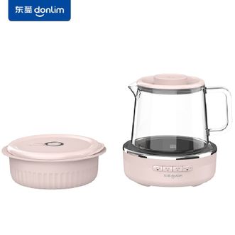 东菱/Donlim  电热饭盒+电水壶套装 恒温加热免注水电蒸饭盒 多功能保温便携加热便当盒慢炖养生壶上班族电子饭盒DL-1223柔暮粉