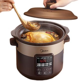 美的（Midea） 电炖锅 电炖盅 煲汤锅 南都陶釜内胆 全自动智能预约电砂锅 环绕加热炖汤锅 4L WTGS401