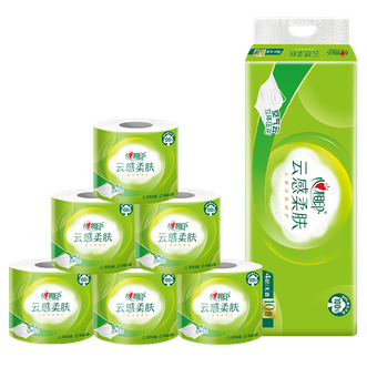 心相印  云感柔肤系列卷纸 4层加厚厕纸卫生纸 150g*10卷*1提