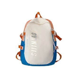 波斯丹顿（BOSTANTEN）学院风书包时尚背包大容量双肩包 桔配深蓝 B6224011