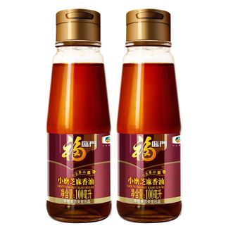 福临门 一级小磨香油100ml*2瓶 纯芝麻油 凉拌调味烹饪火锅 中粮出品