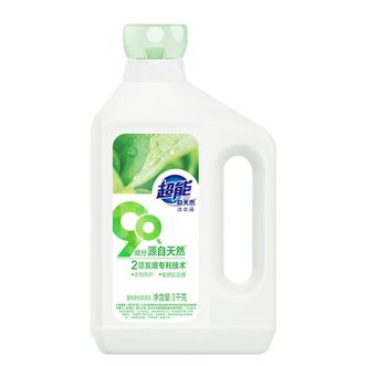 超能  自天然洗衣液  香根草香 3kg*1瓶  抵抗污渍 亮白焕彩 敏感肌适用