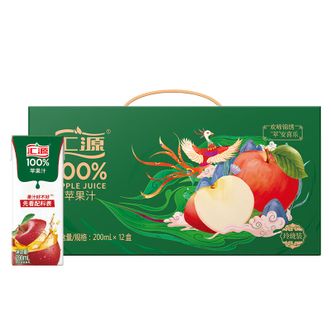 汇源  100%苹果汁礼盒装果汁饮料200ml*12盒