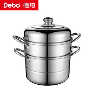 德铂（Debo）  菲尔不锈钢蒸锅 26CM双层汤蒸两用锅上蒸下煮蒸锅蒸煮炖焖蒸锅