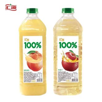 汇源果汁100%组合尝鲜装(2L苹果汁+2L桃汁)/组