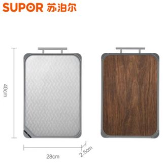 苏泊尔  全滲透双用抗菌砧板黑金檀木不锈钢防霉剁骨双面可用D402820AD1 （SUPOR）