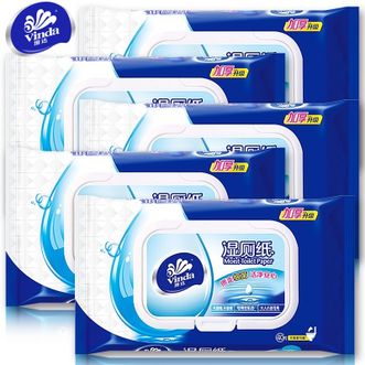 维达Vinda湿厕纸纸巾 40片*5包家庭装 擦除99.9%细菌