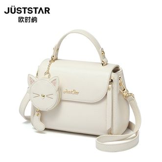 欧时纳（JUSTSTAR）时尚女士单肩斜挎包可爱减龄猫咪挂饰手提包172145