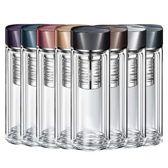 膳魔师（THERMOS）  水纹行者款400ml便携双层玻璃杯TCGB-400商务款色颜色随机