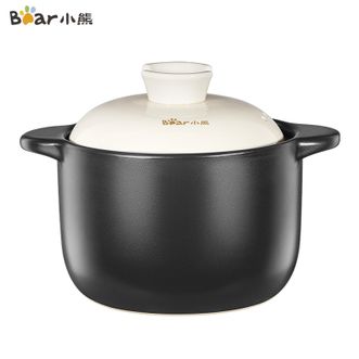 小熊  煲锅砂锅煲3.6L容量家用耐高温干烧不裂陶瓷锅燃气灶专用CPJG038-P03黑色