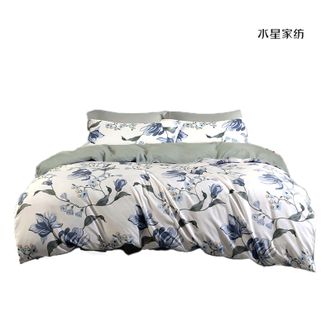 水星家纺  晚风微 磨毛抗菌 四件套 被套 床单 枕套 家用四件套 129001