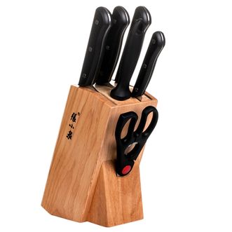 张小泉 锋古七件套不锈钢家用厨房刀 W70079000 张小泉 锋古七件套不锈钢家用厨房刀 W70079000