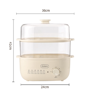 艾美特/Airmate  家用电蒸锅 多功能锅电蒸笼 快速早餐包子电蒸笼煮蛋器 2L电煮锅 蒸蛋蒸鱼器 CRA0706L