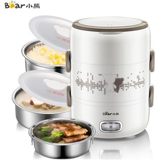 小熊/Bear  电热饭盒2升三层大容量热饭神器上班族带饭神器加热保温饭盒可插电便携式不锈钢内胆电饭盒