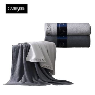 康尔馨（Canasin）A类纯棉浴巾 纯棉抗菌大毛巾 高端亲肤柔软吸水速干 First class浴巾蓝灰色 150*80cm*800g