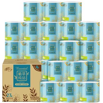 清风  植萃纯品4层140克卫生有芯卷纸27卷电商款