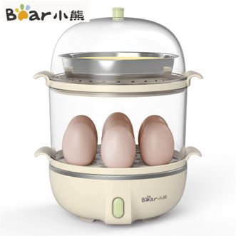 小熊/Bear  煮蛋器迷你自动断电双层多功能煮鸡蛋神器蒸鸡蛋羹煮蛋机锅蒸蛋器带不锈钢蒸碗