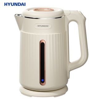 HYUNDAI  电热水壶1.8L大容量烧水壶热水壶家用恒温水壶不锈钢双层防烫实时开水壶304不锈钢内胆