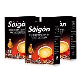 西贡  猫屎咖啡味306g*3盒装54杯